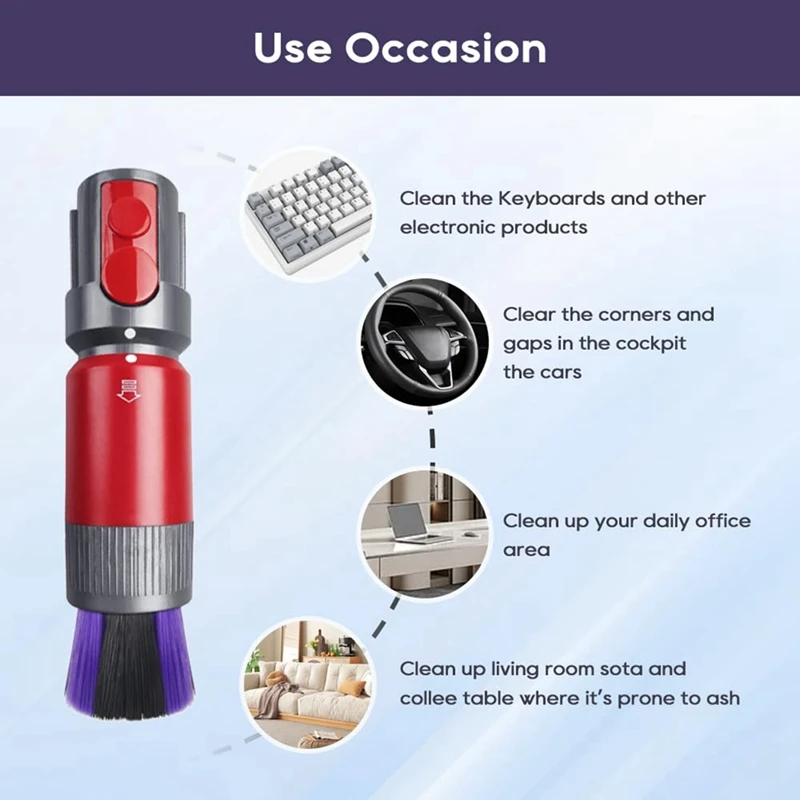 Para dyson v7 v8 v10 v11 v15 peças de aspirador de pó bloqueio de gatilho traceless sem riscos acessório de escova de poeira