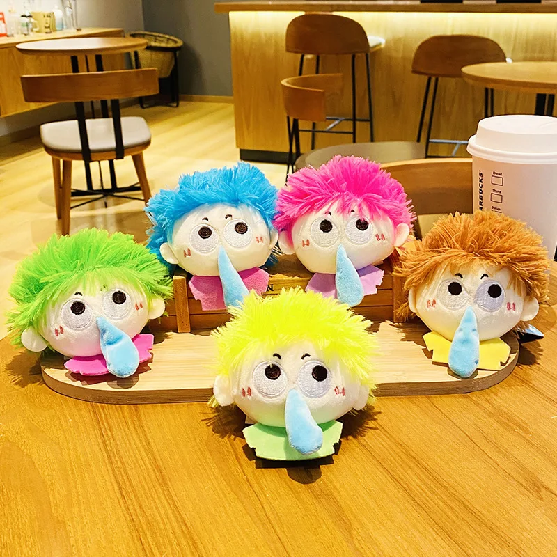 Cartoon Multicolor Exploding Hedgehog Hair Big Eyes Boy Doll Keychain Cute Dopamine Snot Boy KeyChain Girl Bag Pendant Toys Gift