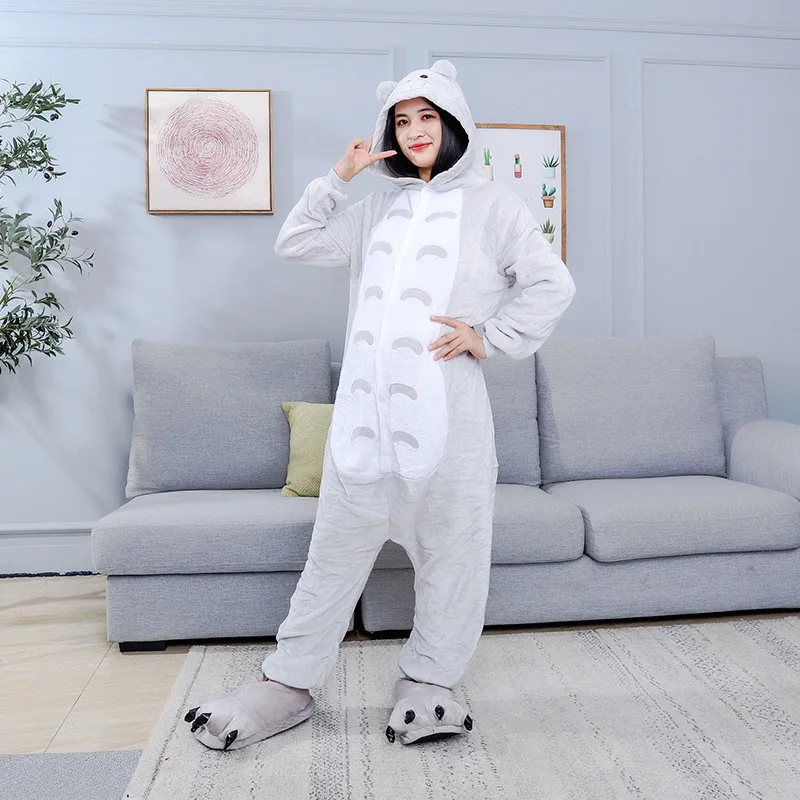 Kigurumi Totoro Cartoon Pajamas Onesies For Adults Women Men Animal Pyjamas Christmas Halloween Cosplay Party Costumes