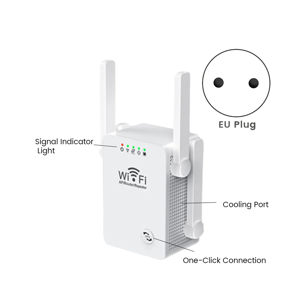 家庭用ワイヤレスルーター,WiFiルーター,信号ブースター,4アンテナ,2.4g,ヨーロピアンプラグ,300m