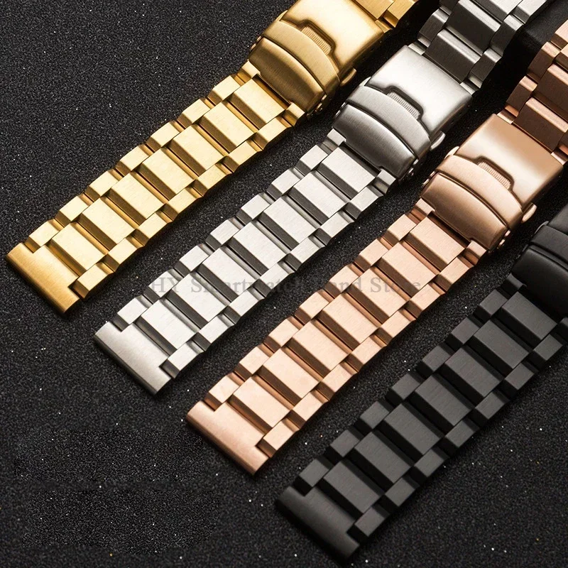 18/19/20/22/24mm/25mm Stainless Steel Watch Strap for Seiko for Huawei Watch Gt2/3 Wrist Band Folding Buckle Luxury Men Bracelet