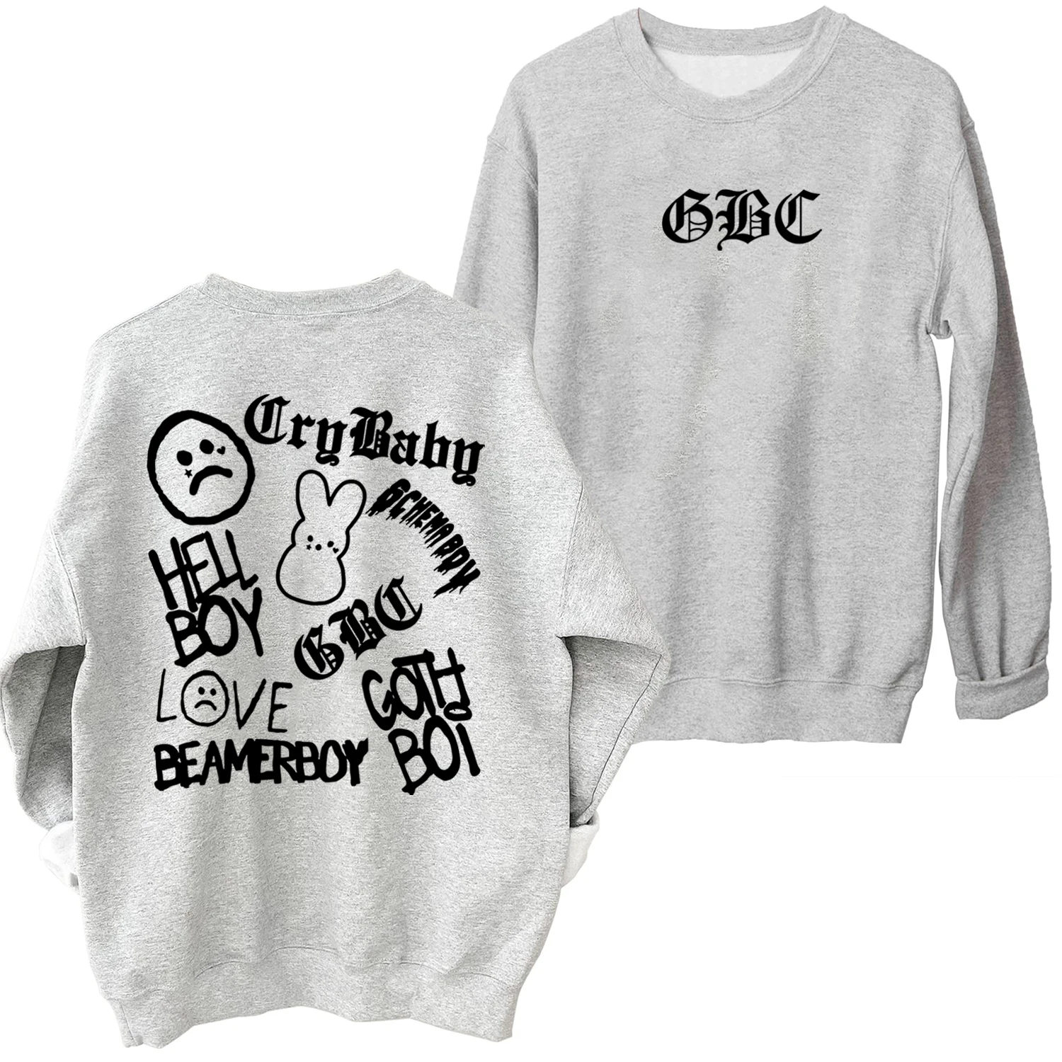 GBC Crewneck Hoodie Lil Peep Crybaby Sweatshirt Lil Peep Merch Lil Peep Fan Gift Oversized Sweatshirt Pullover Tops