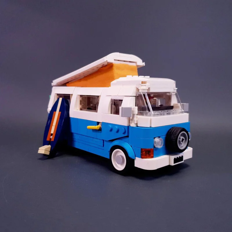 City Car Model MOC Building Bricks Multi-Functional Camper Van Modular Technology Children Holiday Gifts Assemble Toys Suit