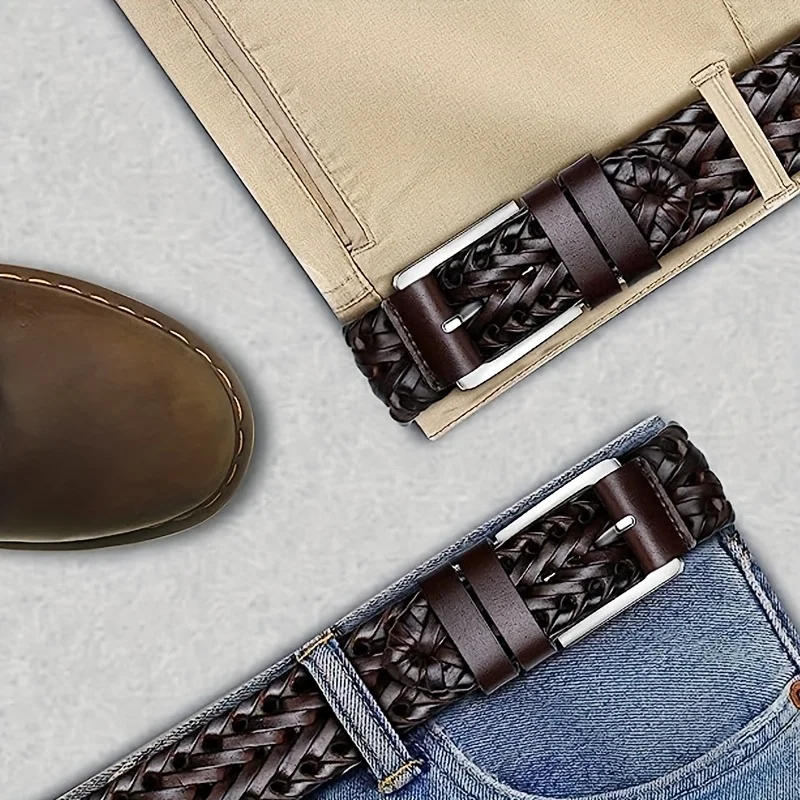 Herrengürtel, lässig, sportlich, hohl, gewebter Bund, Jeansbund, Geschenk für Papa oder Freund – Detail 4