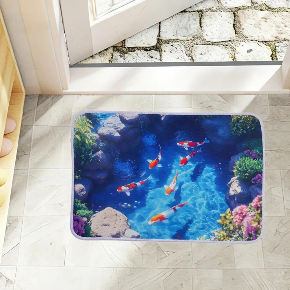New 3D Visual Effect Visual Hallucination Door Mat Washable Beach Style Floor Mat Non-slip Soft Foot Pad Living Room Decoration