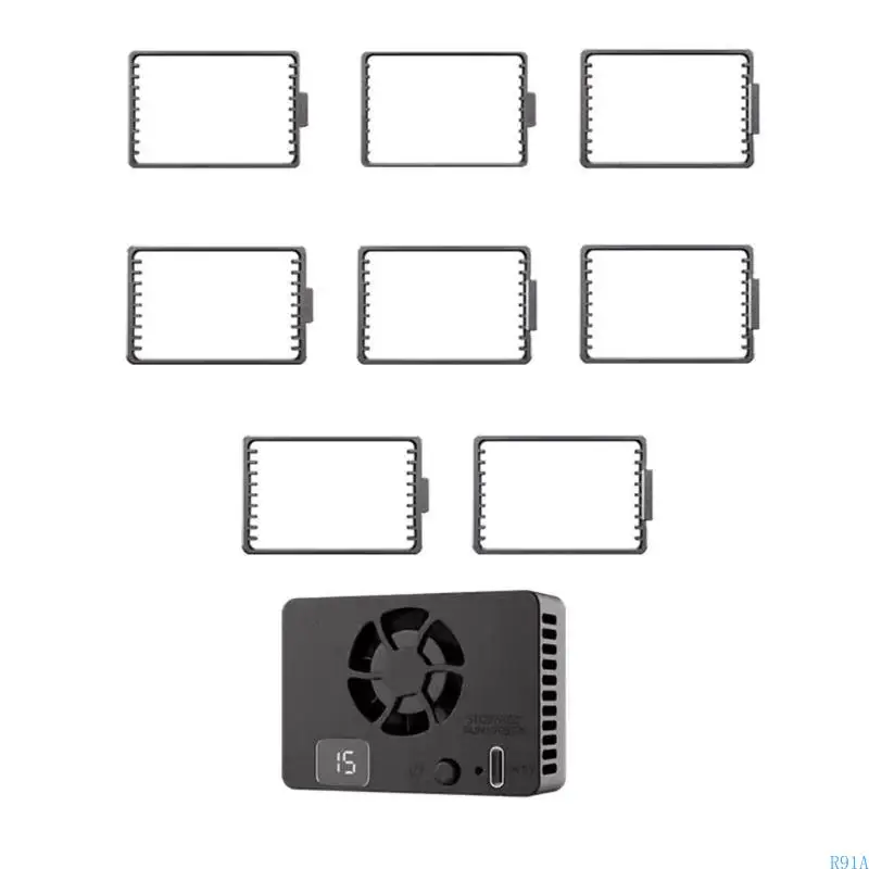 Thiết bị làm mát quạt làm mát bằng máy ảnh nhẹ R91A Dễ dàng cài đặt nhiễu thấp cho máy ảnh kỹ thuật số XS10/X-H2S màu đen