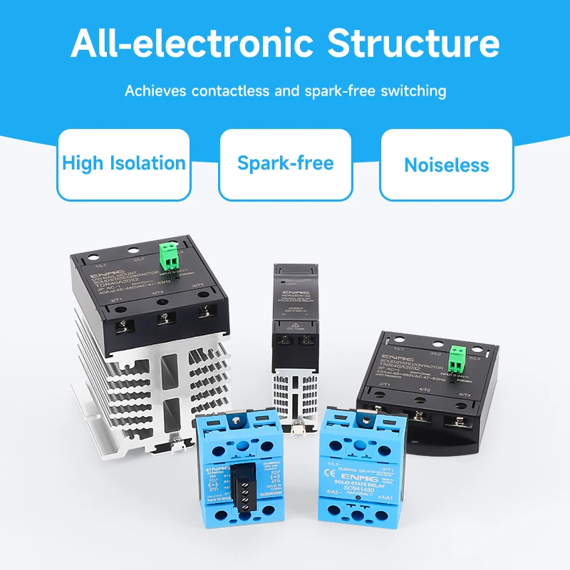 ENMG SO94 Single Phase Solid State Relay SSR 15A 5-24VDC/24-380VAC Control, Non-Contact Contactor Module for Industrial Automati