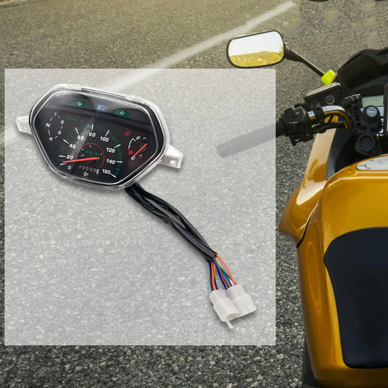 Motorcycle Speedometer Odometer Rainproof Reliable Motorbike Instrument Gauge for Tbt110 Spare Part Easily Install Replaces