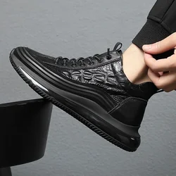 2024 men's vulcanized shoes, fashionable crocodile print casual sports shoes, comfortable sports platform men's shoes