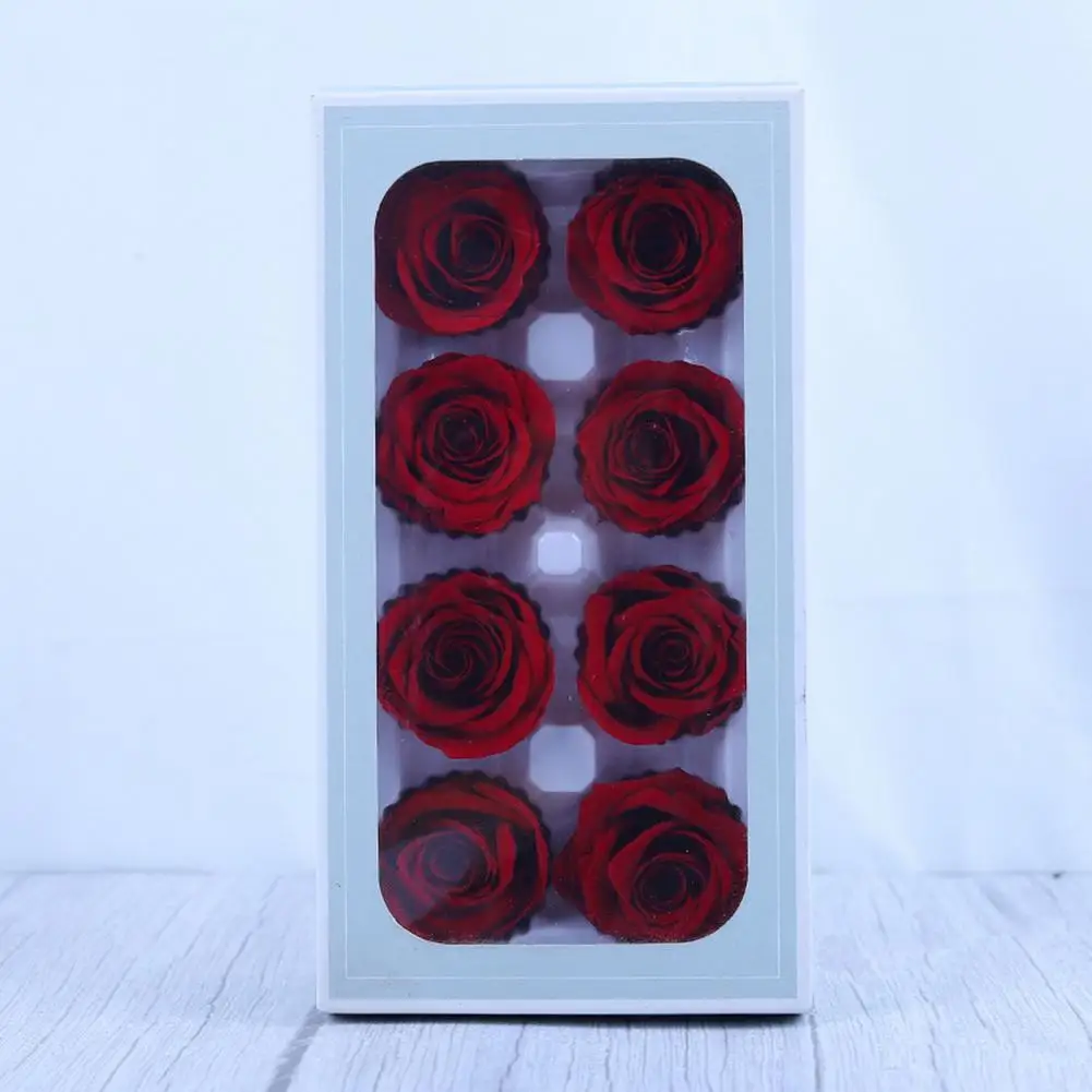 Preserved Flowers Eternal Beauty Realistic Preserved Rose Arrangement for Home Party Decoration Diy Gift 8pcs Non-fading Eternal