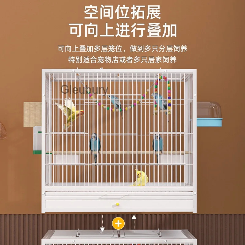 cage, parrot cage, Bird luxury villa, large size, double-layer, three-layer, stackable, suitable for cockatiel, lovebird, sun