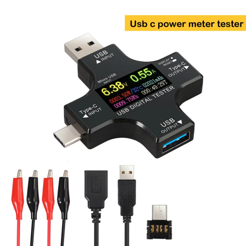 

USB/C Digital Instrument Tester Multimeter Current Voltage Monitor Power Low-voltage Protection Meter Power Adapter Accessory