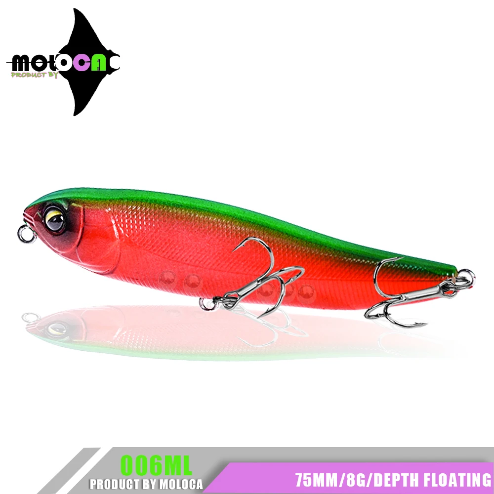 

Floating Fishing Lure Pencil 8g 75mm Walk Dog Action Wobbler Peche Leurre Pike Isca Artificial And Blank Unpainted Lures Tackle