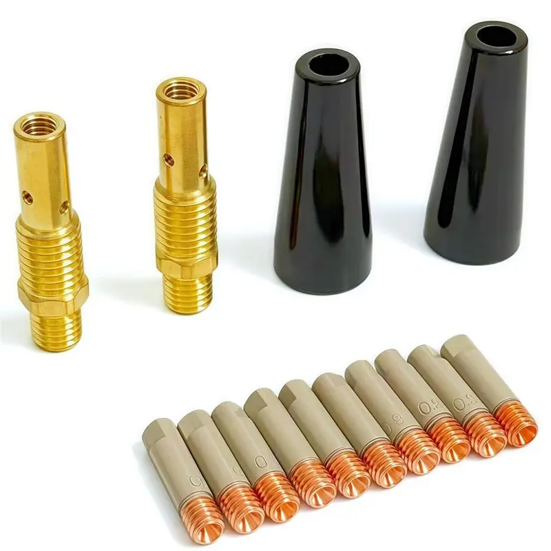 طقم لحام BMBY-Flux Core بدون غاز 14 قطعة مع طلاء غير لاصق، استبدال أطراف اللحام (. 030") #4