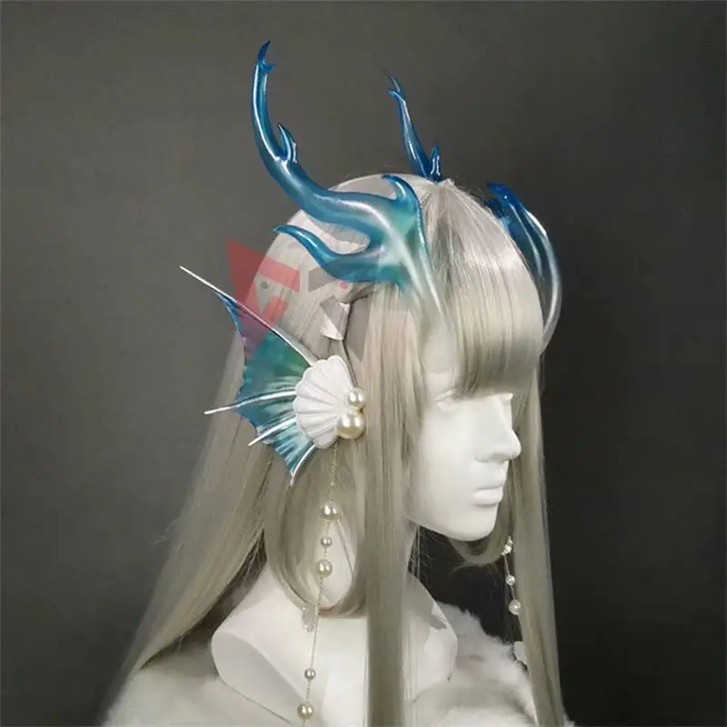 新しい名誉の王コスプレプロップxishiドラゴンホーンマーメイドイヤリング小道具カスタムメイド