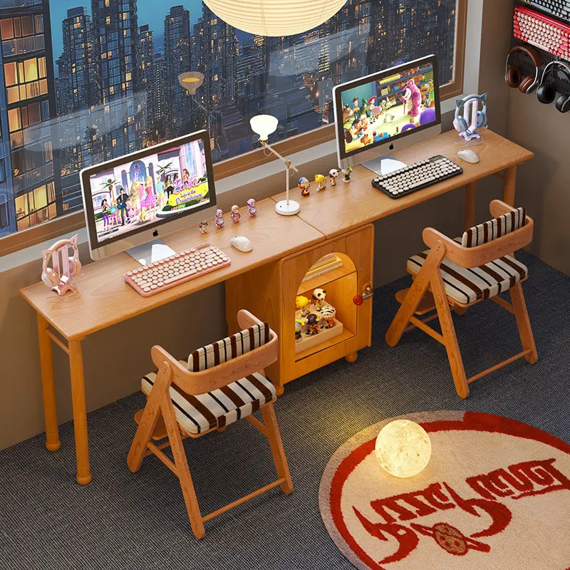 table Small apartment corner combination desk Household primary school student writing table Double desk