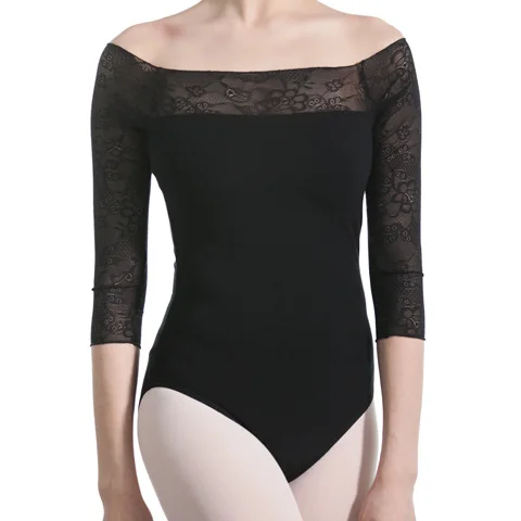 Adult Ballet Dance Leotard Medium Sleeve Lace  Stage Dancing Costume  Gymnastics Leotards For Women