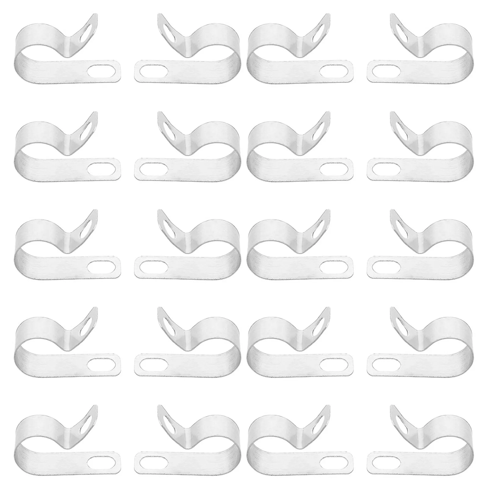 30Pcs R-Type Wire Clamp Aluminum Metal Cable Clips Quick Installation Cable Organizer Clamp for Home Office Electrical Wiring