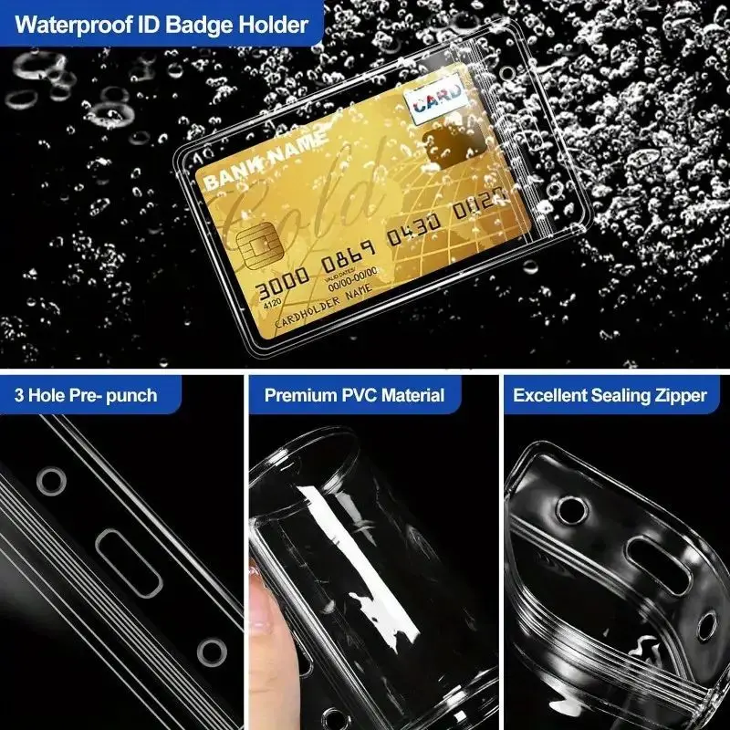 Waterproof transparent card clip plastic protective cover bank credit card protective cover identity card wallet