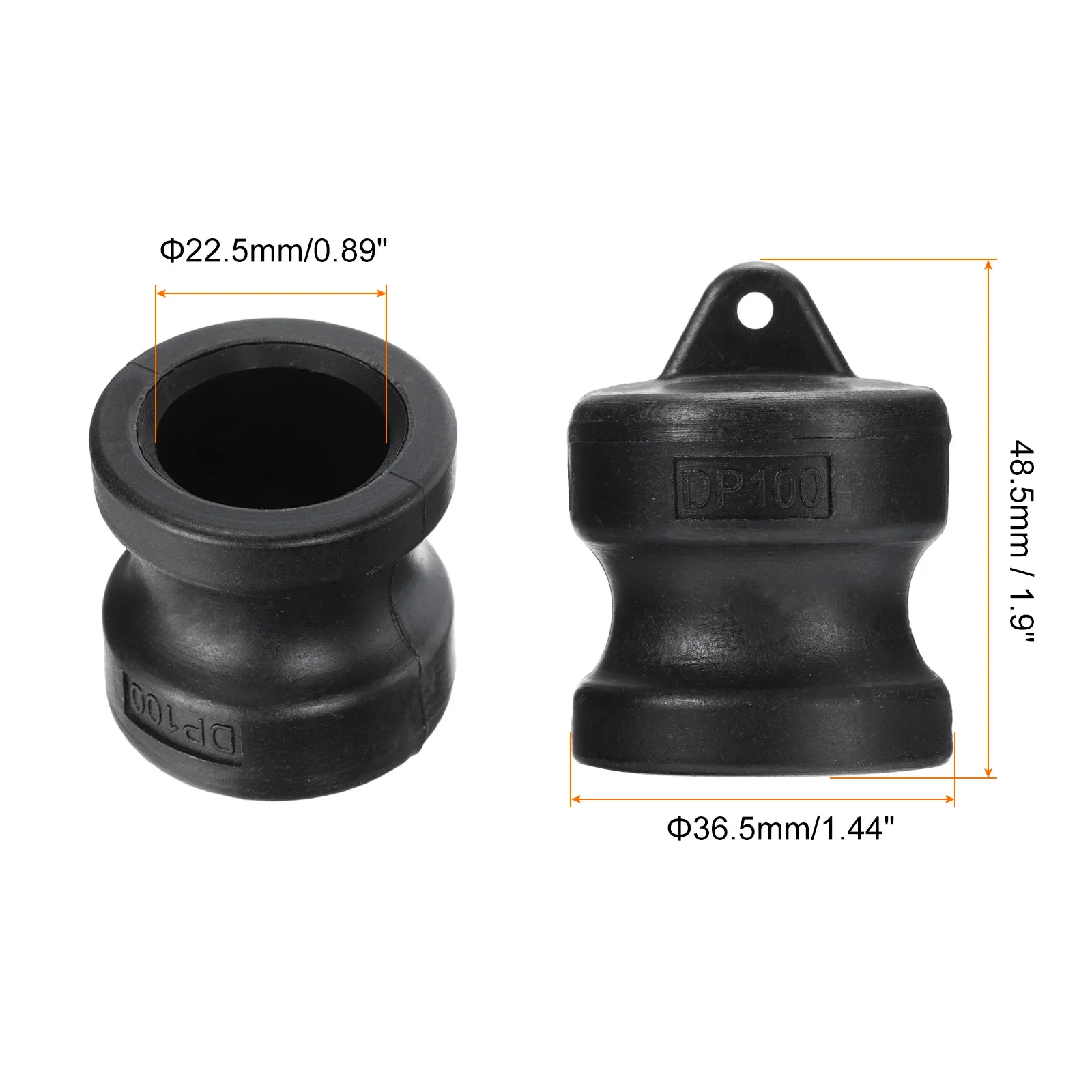2Pcs Part DP Dust Caps Poly Cam Lock Fittings Cam Groove Hose Fitting Polypropylene Plastic Lock Fitting Adapters 1