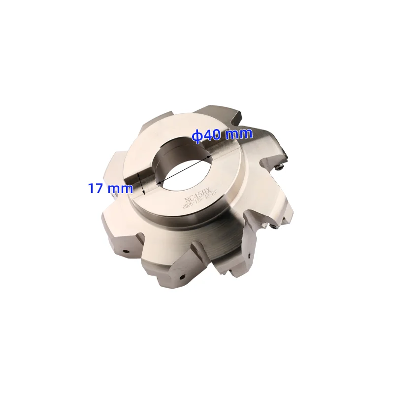 For HNGX0906 Insert 125mm Face Milling Cutter Head NC45HX0906 45 Degree Fast Feed Milling Cutter Disc Double Sided 12 Flutes CNC