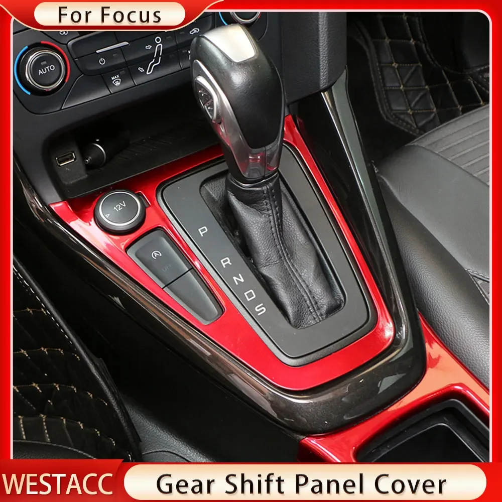 Car Gear Shift Knob Panel Trim Decoration Frame Cover for Ford Focus 3 MK 3 2015-2018 LHD Gear Decoration Sticker Accessories