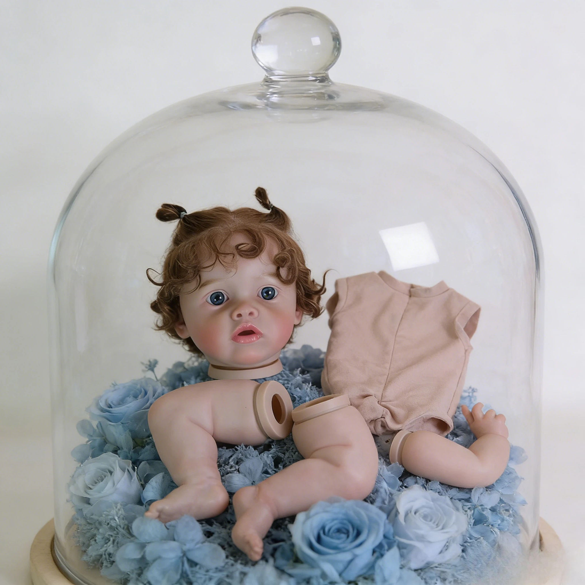 

22inch Benjamin Reborn Doll Kit - Pre-Painted Unfinished Parts with Cloth Body & Blue Eyes