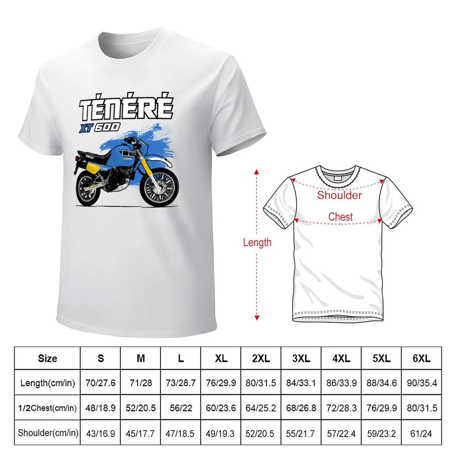 Tenere XT600 T-shirt oversizeds Blouse hippie clothes mens t shirts