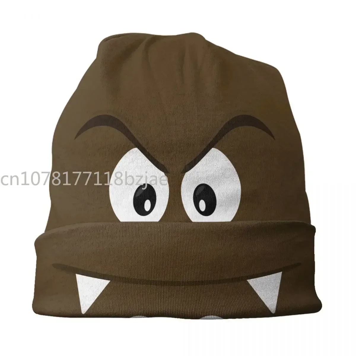 Cartoon Game Goomba Face Bonnet Hat Knit Hat Men Women Hip Hop Unisex Winter Warm Beanies Cap