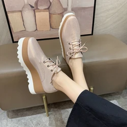 2023 Spring New Women Flat Platform Shoes Slip on Moccains Ladies Casual Shoes Woman Thick Sole Brogue Creepers Sneakers