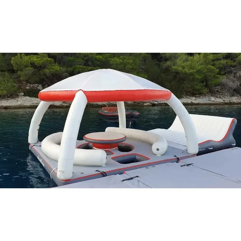 2022 Hot Inflatable Floating Platform New Design DWF Summer Water Inflatable Floating Island Dock Floating Leisure Platform