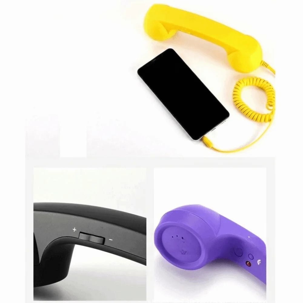 Wired Receiver Retro Telephone Handset Handheld Receiver Type-C/3.5mm Wired Microphone Handset External Volume Control