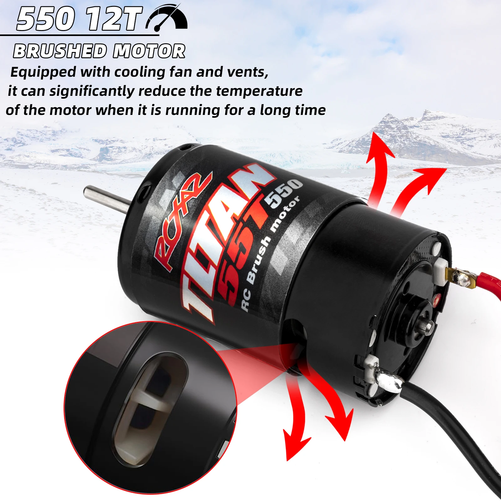 Rcxaz rc 550 motor escovado 10t-55t 320a esc escovado de alta tensão para 1/10 rc carro barco traxxas hpi axial curto caminhão rastreador
