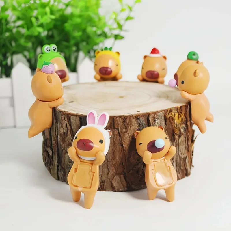 1/2/4/6/12pcs New Blind Box Capybara Series Cute Faces Doll Trendy Car Mobile Phone Ornaments for Children's Toy Surprise Gifts