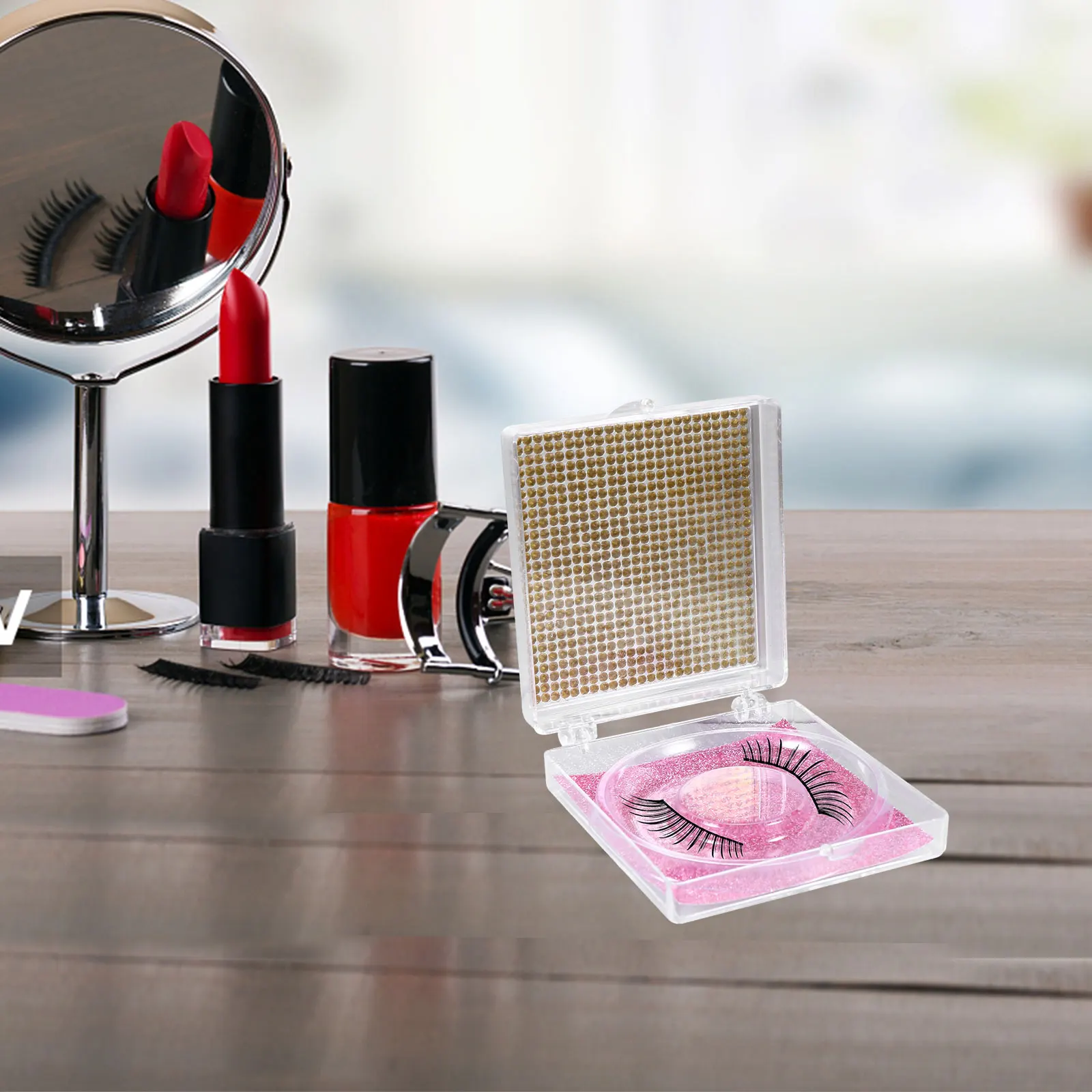 

12 Pcs Eyelash Box Organizer with Tray Fake Eyelashes Case False Holder Storage