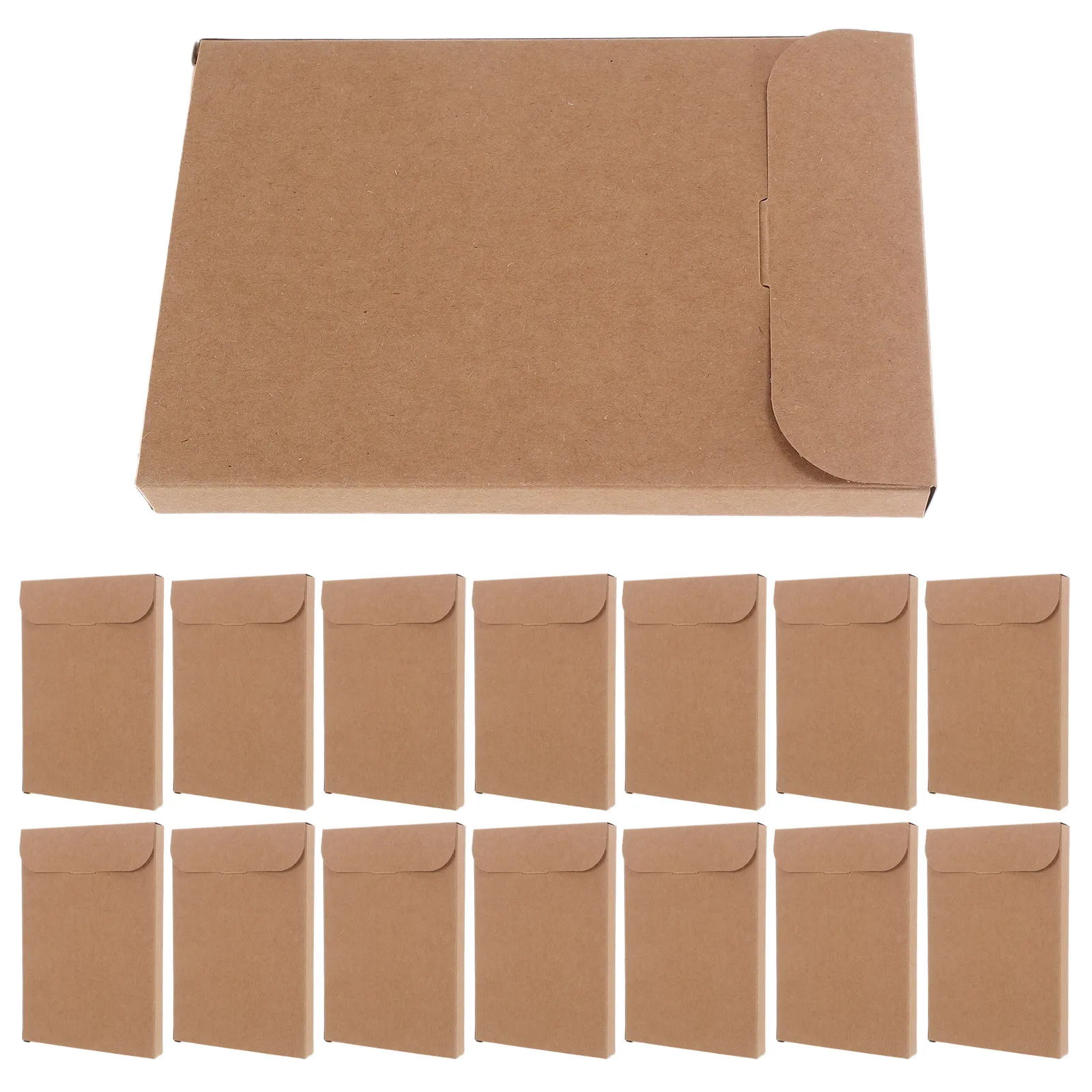 

50Pcs Postcard Box Kraft Paper Durable Storage Organizer Blank Envelopes for Greeting Cards Photos Documents Keepsakes