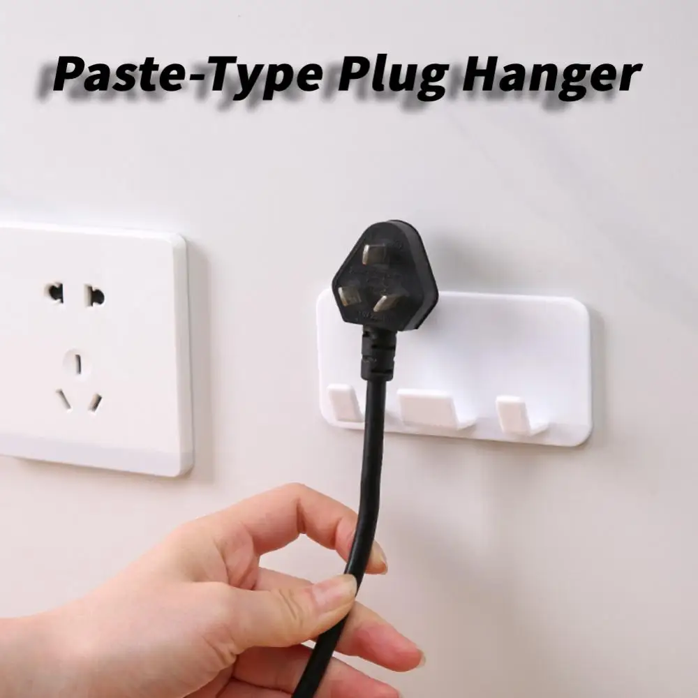 Punch-free Plug Hanger Socket Hook Home Wire Plugs Adhesive Hanger Mobile Phone Charging Storage Rack Home Office Storage Hooks