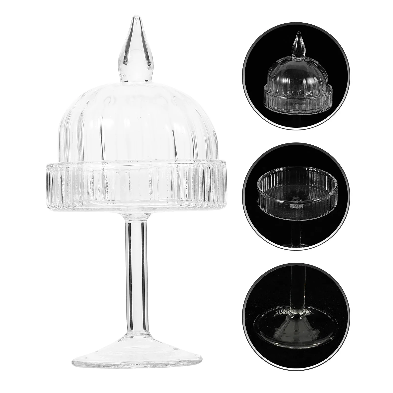 

1Set Miniature Glass Cake Tray Wear-Resistant Decorative Mini House Dessert Display Enhance Miniature Kitchen Mini House Decor