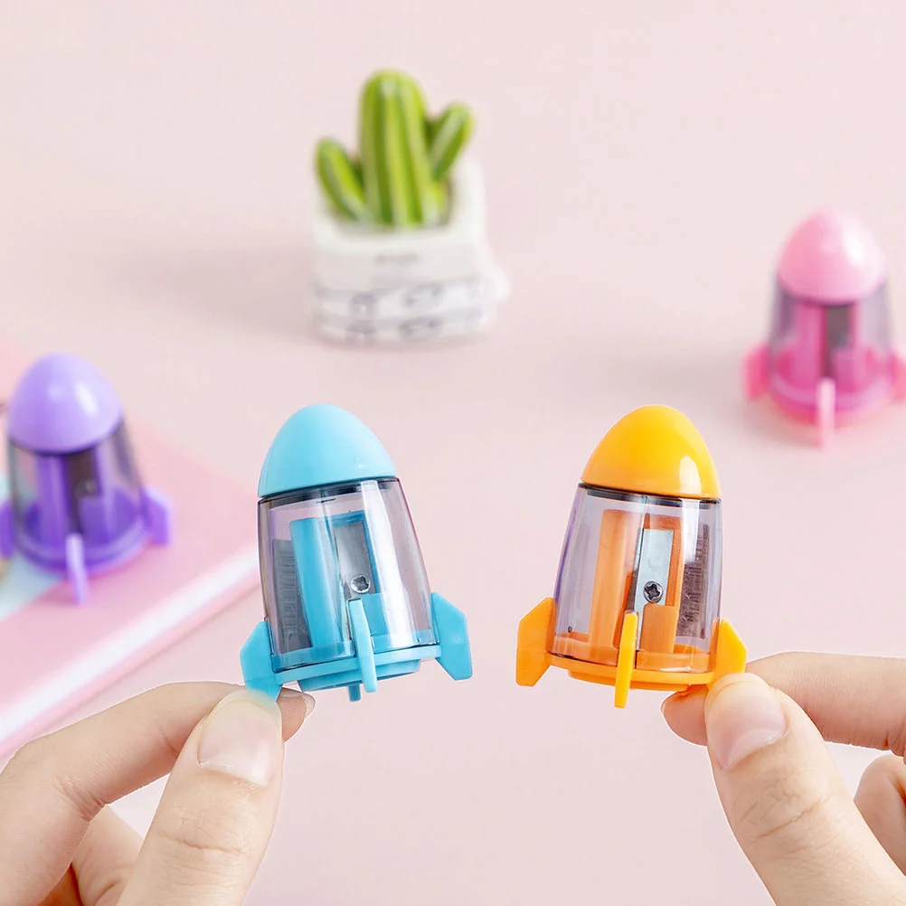 Pencils Rocket Sharpener Colored Single Hole Sharpeners Tool Office Classroom Supplies