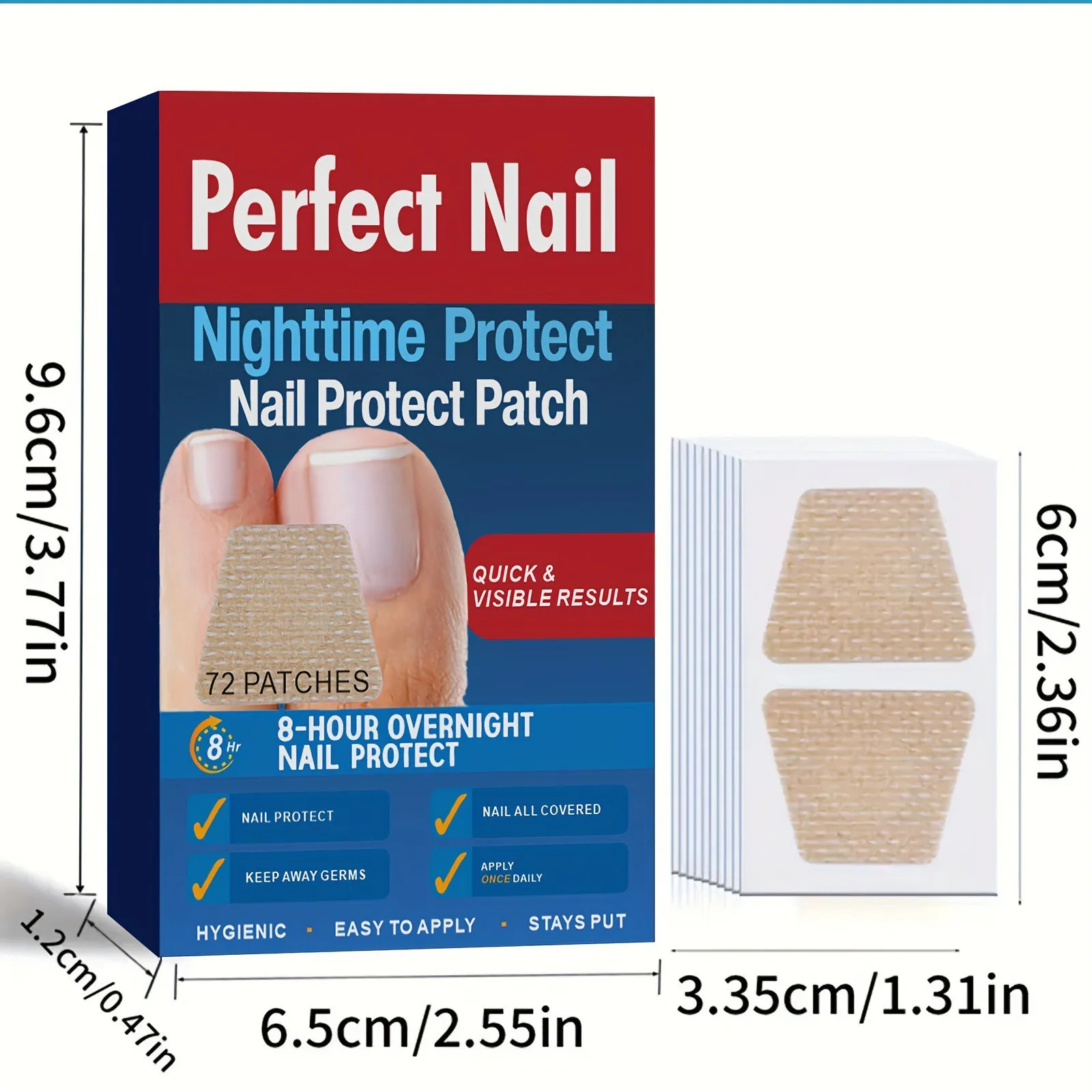 Nail Care Patches Improve Yellow And Thickened Nails Toenail Corrector Waterproof Repair Patch For Discolored Or Damaged Nails