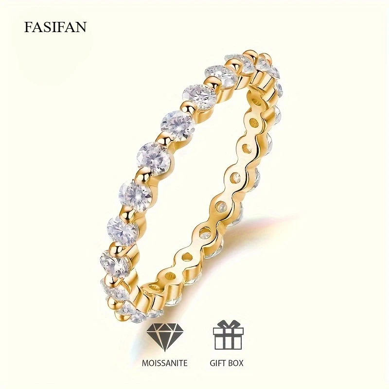 

Женское кольцо FASIFAN из стерлингового серебра S925 с муассанитом, модная вечеринка на помолвку и юбилей, подарки для нее
