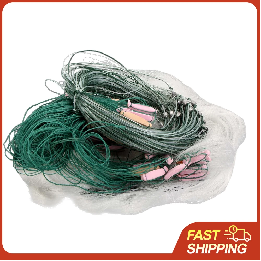Lixada 25m 3 Layers Monofilament Fishing Fish Gill Net with Float fishing equipment for fishermen