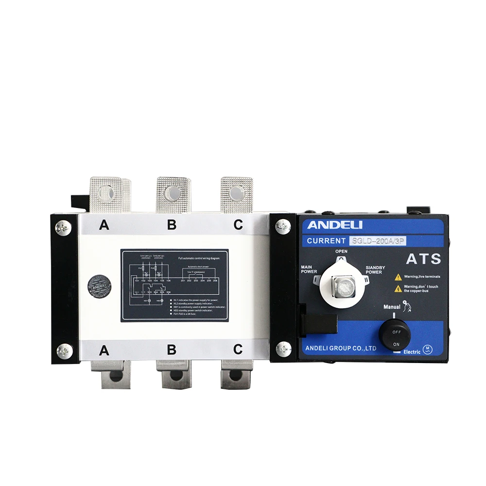

ANDELI Supplier SGLD 3P Dual Power Automatic Transfer Switch 200A Automatic Transfer Switch PC Class 3pole ATS