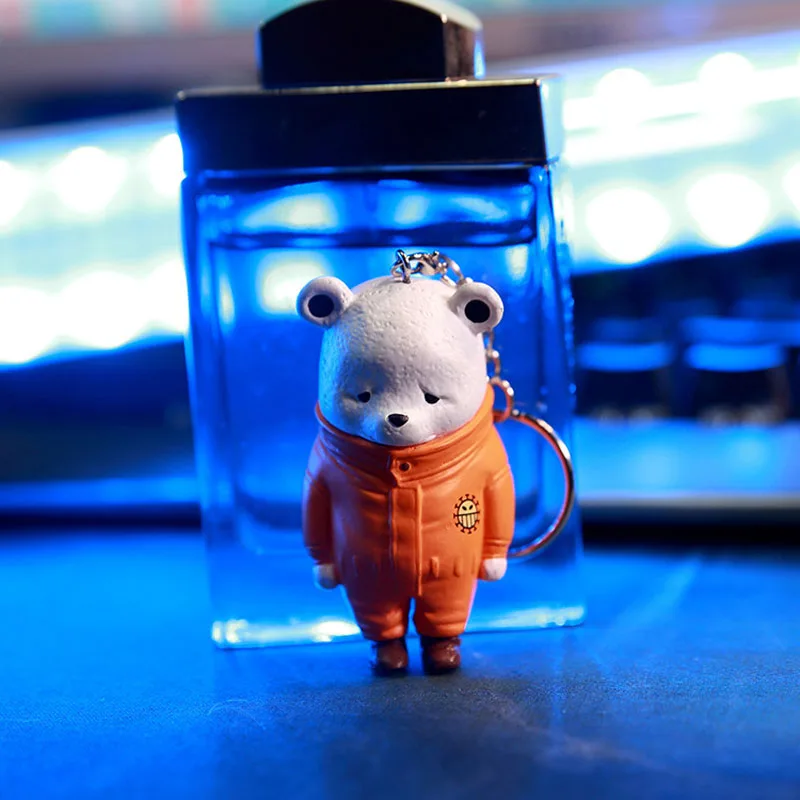 Llavero de Anime One Piece Bepo, Figura de Acción, Colgante para Mochila, Juguete, Muñeco, Llavero para Coche o Moto, Regalo para Niños