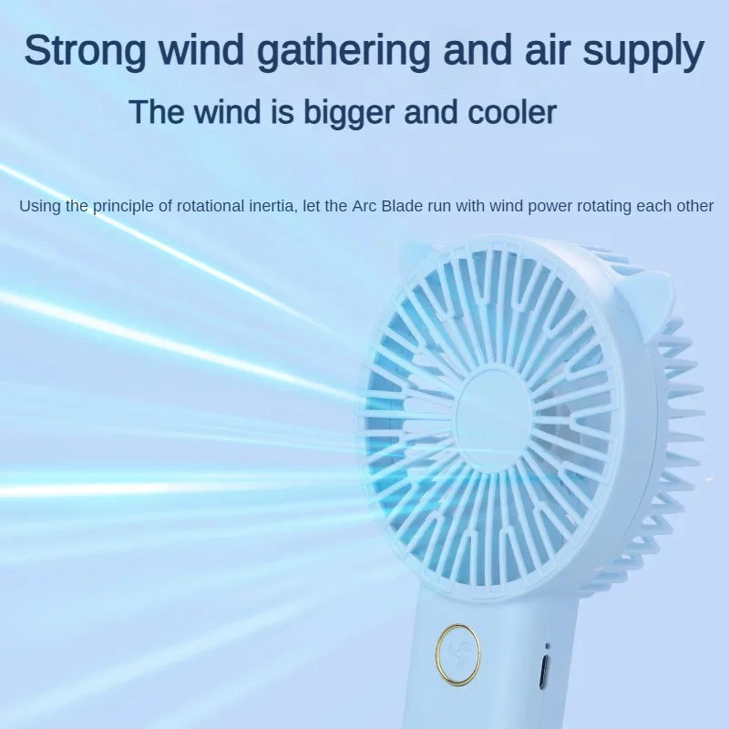 Mini Fan Usb Oplaadbare Draagbare Handventilator 6V Zomer Student 3 Podium Desk Fan Met Basis Ventiador Venty Kinderwagen Pocket Fans