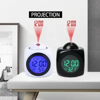 Projection Alarm Clock Ceiling Display Snooze Desk Table Clock Voice  Digital Projection Clock Temperature Time Display Clock