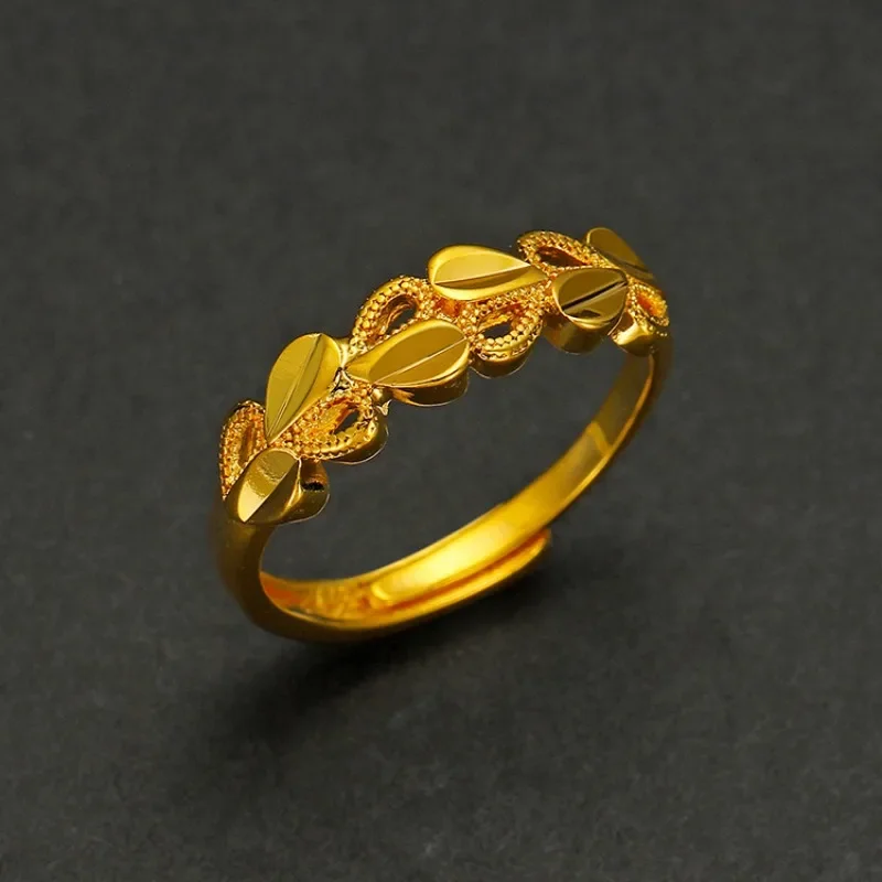 New arrival gold ring women's simple love open ring gold plated for a long time does not fade adjustable padding Jewelry