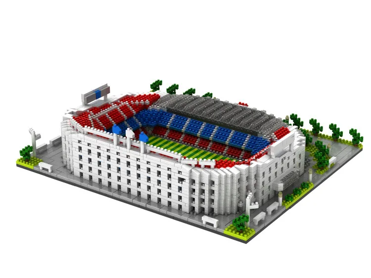 Creative Camp Nou Stadium Micro Diamond Block Spain Barcelona Football Field Model Building Brick Toys Nanobricks Collection