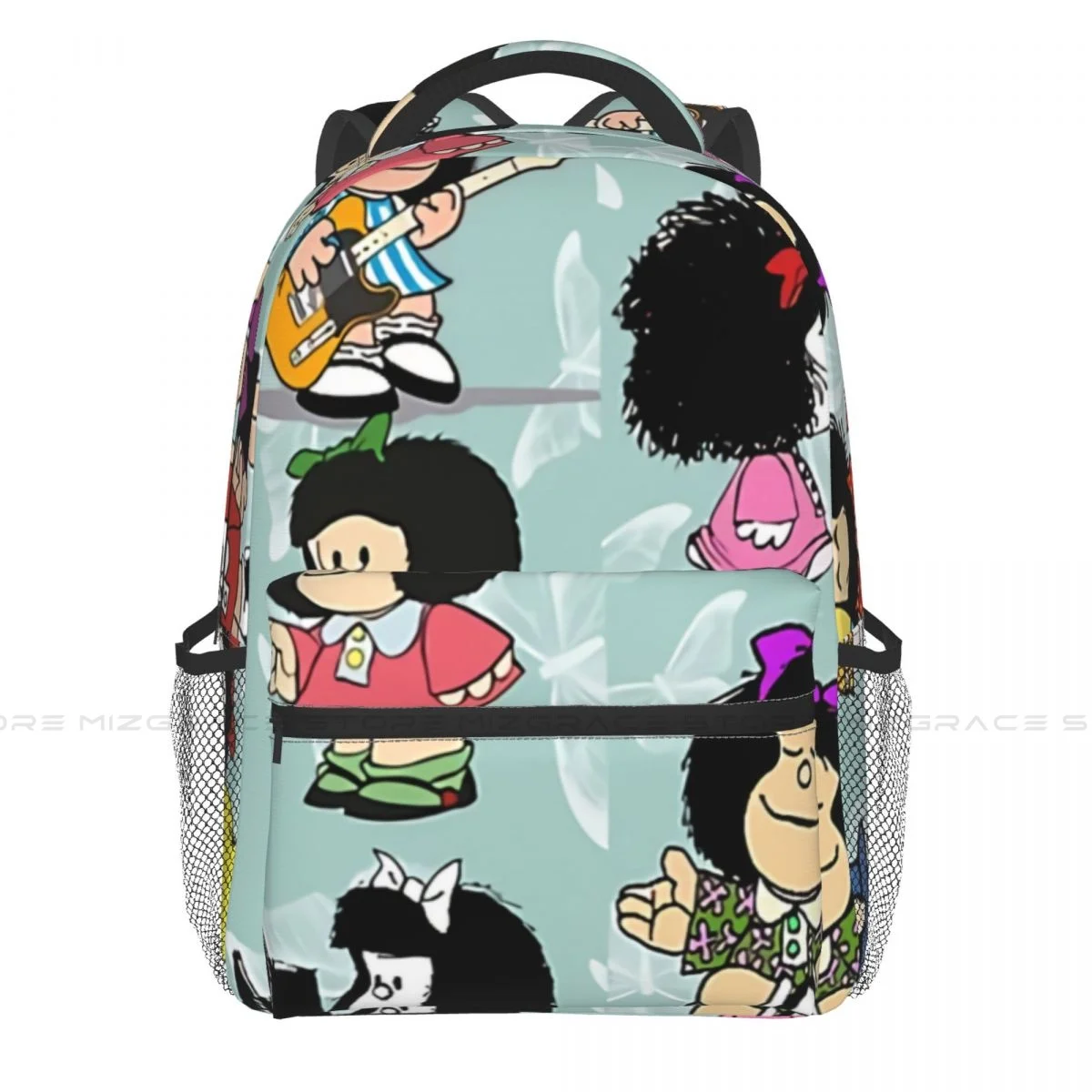 

Large Capacity Casual School Bag Pattern Travel Laptop Backpacks Mafalda Miguelito Comic Multifunctional Soft Rucksack Teenager