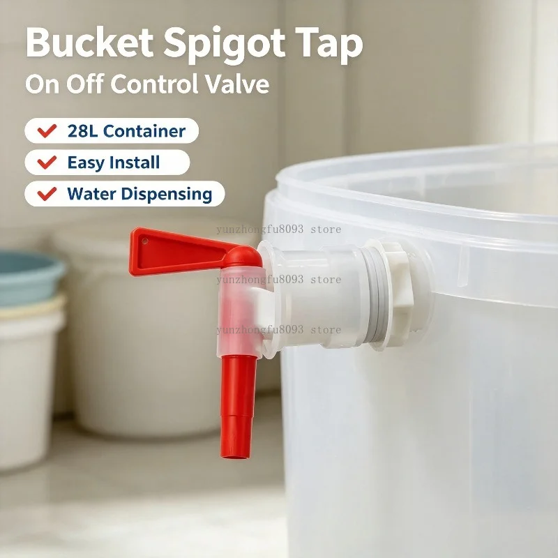 28L Bucket Spigot Tap On-Off Control Valve Switch Liquid Dispensing Tap Replacement Faucet  For Water Storage